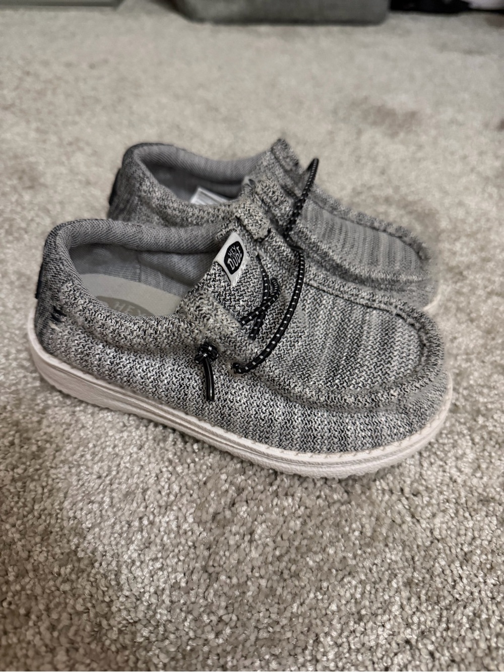 Hey Dude Kids Grey Knit Slip-On Sneakers